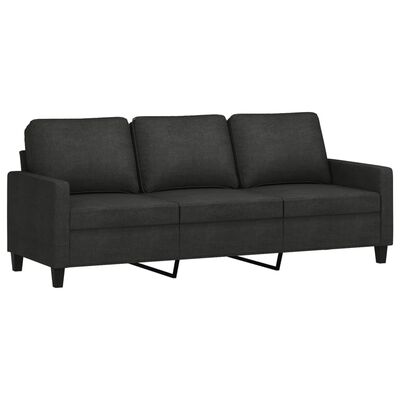 vidaXL 2 pcs conjunto de sofás com almofadões tecido preto