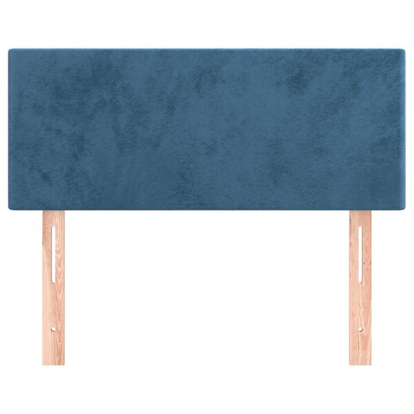 vidaXL Cabeceira de cama veludo 100x5x78/88 cm azul-escuro