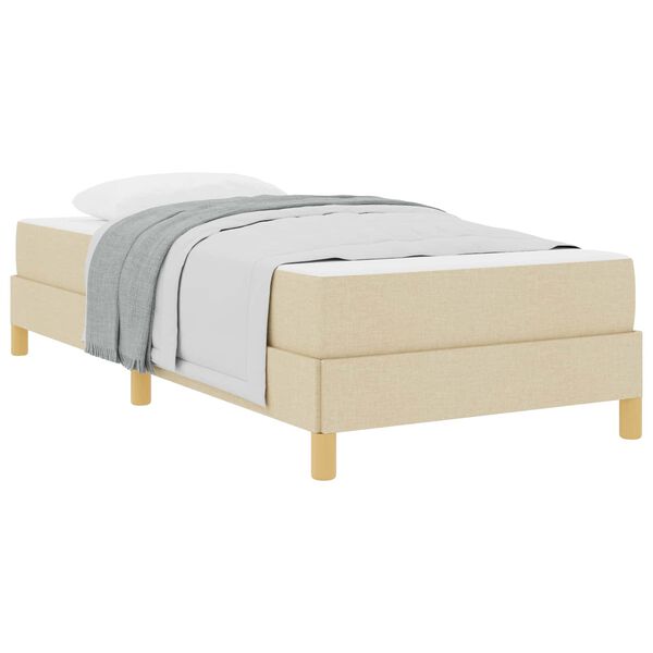 vidaXL Cama Box com colch&atilde;o Creme 90 x 200 cm tecido