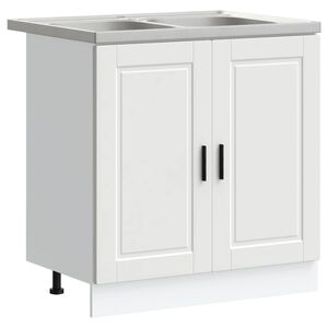 vidaXL Gabinete Base para Pia Porto 2 pcs Branco Madeira processada