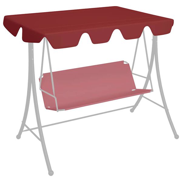 vidaXL Toldo suplente p/ baloiço de jardim vermelho tinto