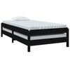 vidaXL Cama empilhável 75x190 cm madeira de pinho maciça preto