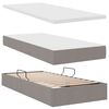 vidaXL Cama com cabeceira Cinzento-acastanhado 200 x 200 cm tecido