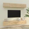 vidaXL M&oacute;veis de TV para parede 4 pcs 100x30x30 cm carvalho sonoma