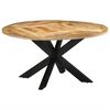 vidaXL Mesa de jantar &Oslash;150x76 cm madeira de mangueira maci&ccedil;a &aacute;spera