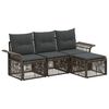 vidaXL Conjunto de Sof&aacute; de Jardim 4 unid. 4 lugar Cinzento vime PE