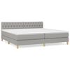 vidaXL Cama com molas/colch&atilde;o 200x200 cm tecido cinza-claro