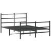 vidaXL Estrutura de cama com cabeceira e p&eacute;s 140x190 cm metal preto