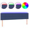 vidaXL Cabeceira de cama c/ luzes LED tecido 180x5x78/88 cm azul