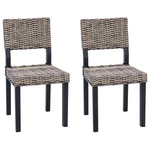 vidaXL Cadeira de jantar 2 pcs Preto lavado 46 x 55 x 84 cm