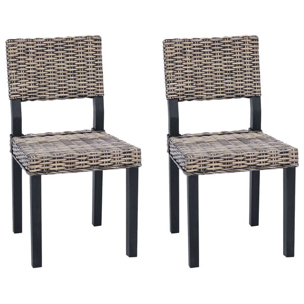 vidaXL Cadeira de jantar 2 pcs Preto lavado 46 x 55 x 84 cm