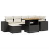 vidaXL 7 pcs conjunto de sof&aacute;s p/ jardim c/ almofad&otilde;es vime PE preto