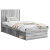 vidaXL Estrutura de Cama com Armazenamento e Cabeceira Sonoma cinzento