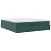vidaXL Estrutura de cama otomana com colch&atilde;o 160x200 cm verde escuro