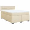 vidaXL Cama com molas/colch&atilde;o 140x190 cm tecido cor creme