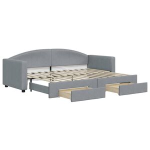 vidaXL Sof&aacute;-cama c/ gavet&atilde;o e gavetas 80x200 cm tecido cinzento-claro