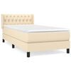 vidaXL Cama com molas/colch&atilde;o 100x200 cm tecido cor creme