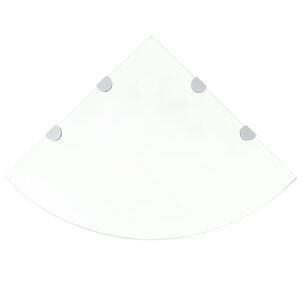 vidaXL Prateleira canto, suportes cromados, vidro transparente 45x45cm