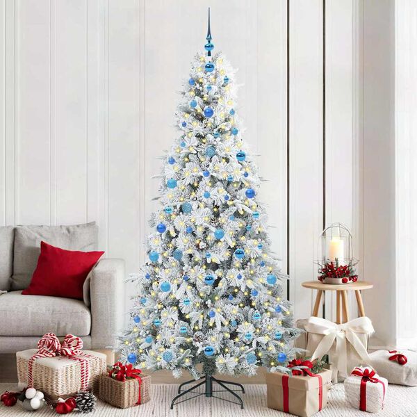 vidaXL &Aacute;rvore de Natal Articulada Artificial Branco 210 cm PE e PVC