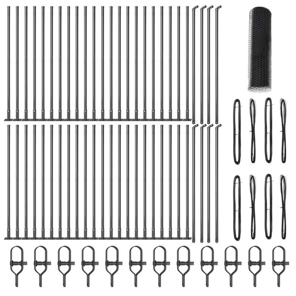 vidaXL Cerca com Postes Cinzeto 0.6 x 100 m Aço revestido de PVC