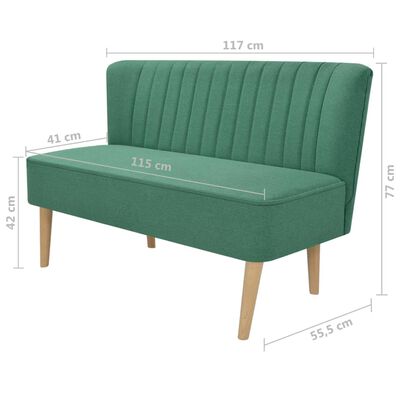 vidaXL Sofá de tecido 117x55,5x77 cm verde