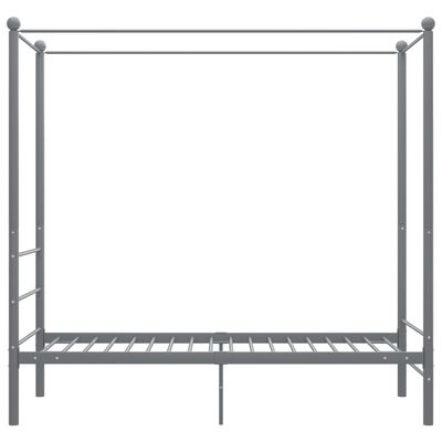 vidaXL Estrutura de cama com dossel 100x200 cm metal cinzento