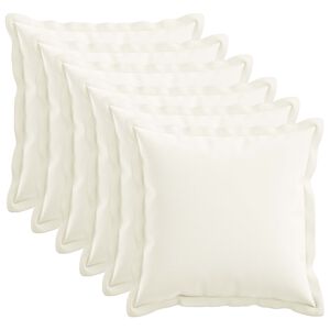 vidaXL Capa almofada 6 unid. HOUTEN Branco 30 x 30 cm Linho Sint&eacute;tico