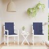 vidaXL Almofad&otilde;es p/ cadeira de encosto baixo 2pcs tecido azul-marinho