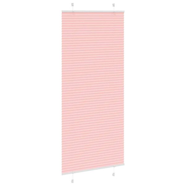 vidaXL Rosa Plissada Cega 95x200 cm Largura Tecido 94,4 cm Poli&eacute;ster