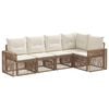 vidaXL Conjunto de Sof&aacute; de Jardim 5 pcs Bege e Branco Creme vime PE