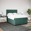 vidaXL Cama com molas/colch&atilde;o 140x200 cm veludo verde-escuro
