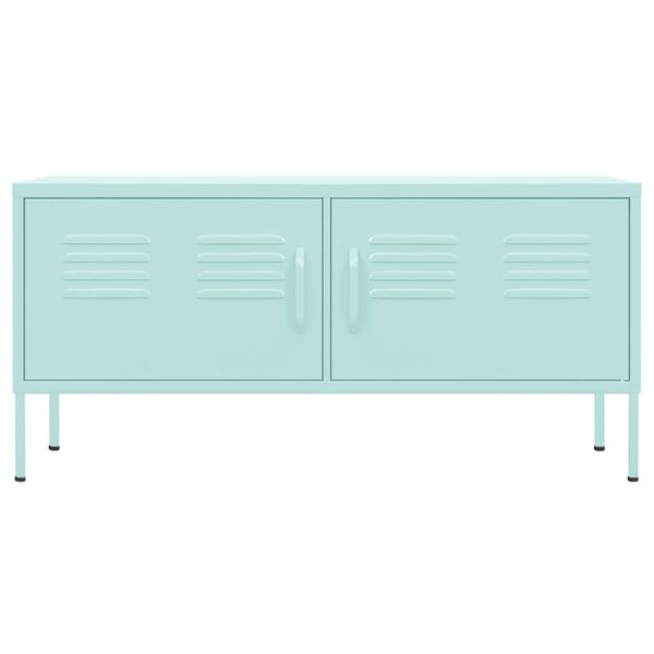 vidaXL Móvel de TV aço 105x35x50 cm verde-hortelã