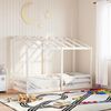 vidaXL Cama infantil com telhado 75x190 cm pinho maci&ccedil;o branco