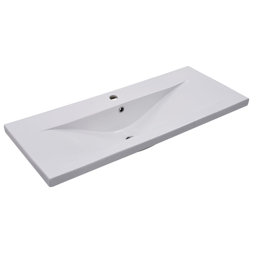 vidaXL Armário lavatório c/lavatório embutido derivados madeira branco