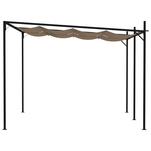 vidaXL Gazebo com telhado retr&aacute;til 400x300x233 cm cinzento-acastanhado