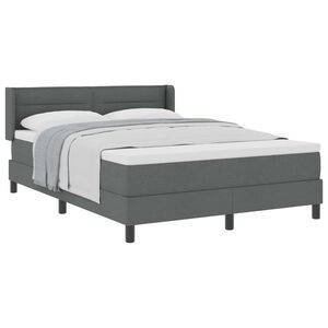 vidaXL Cama Box com colch&atilde;o Cinza Escuro 200 x 160 cm Poli&eacute;ster