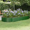 vidaXL Canteiro elevado jardim 296x140x36 cm a&ccedil;o galvanizado verde