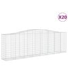 vidaXL Cestos gabi&atilde;o arqueados 20 pcs 400x50x120/140 ferro galvanizado