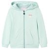 vidaXL Sweatshirt para crian&ccedil;a com capuz e fecho menta-claro misto 92