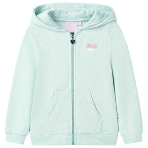 vidaXL Sweatshirt para crian&ccedil;a com capuz e fecho menta-claro misto 92