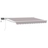 vidaXL Toldo retr&aacute;til manual com LEDs Cinza Claro e Branco 3 x 2,5 m