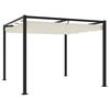 vidaXL Gazebo de jardim com teto retr&aacute;til 3x3 m a&ccedil;o creme