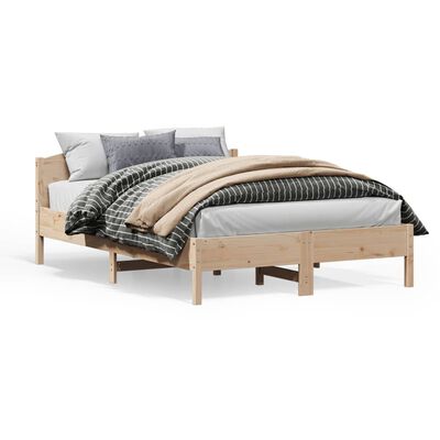 vidaXL Estrutura de cama com cabeceira 160x200 cm pinho maciço