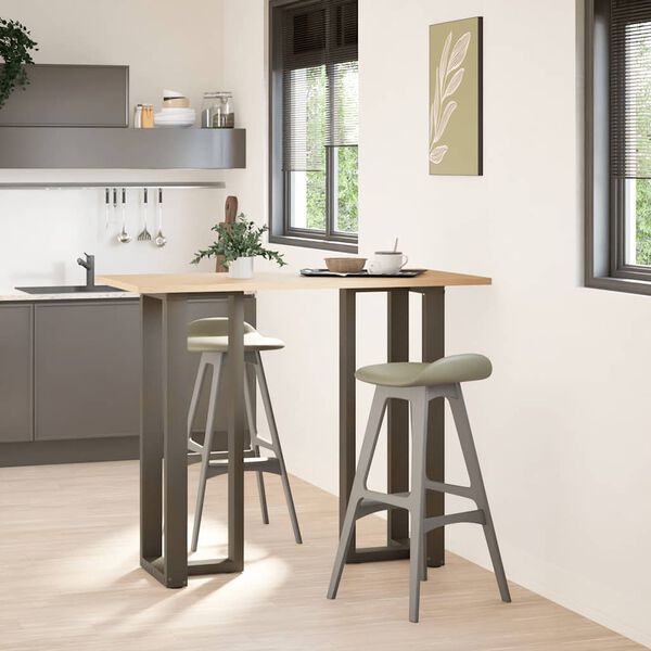 vidaXL Pés de mesa de bar em forma de T, 2 peças, preto, 50x35x(110-111) cm, aço