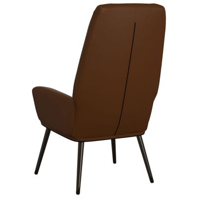 vidaXL Cadeira de descanso couro artificial castanho brilhante