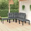 vidaXL 5 pcs conjunto lounge de jardim vime PE preto/cinzento