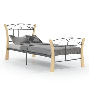 vidaXL Estrutura de cama 90x200 cm metal preto