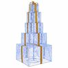 vidaXL Torre de caixas de presentes de Natal LED 250 LED Azul