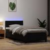 vidaXL Cama box spring c/ colch&atilde;o e LED 80x220 cm veludo preto