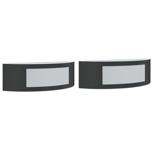 vidaXL Candeeiros de parede p/ exterior 2 pcs a&ccedil;o inoxid&aacute;vel preto
